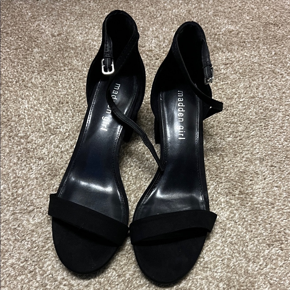 Madden Girl Black Strappy Heels